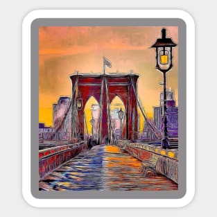 Brooklyn Bridge by Bellino Sticker